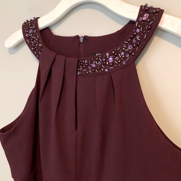 SLNY size 12 beaded halter neck sheath dress - Picture 9 of 16